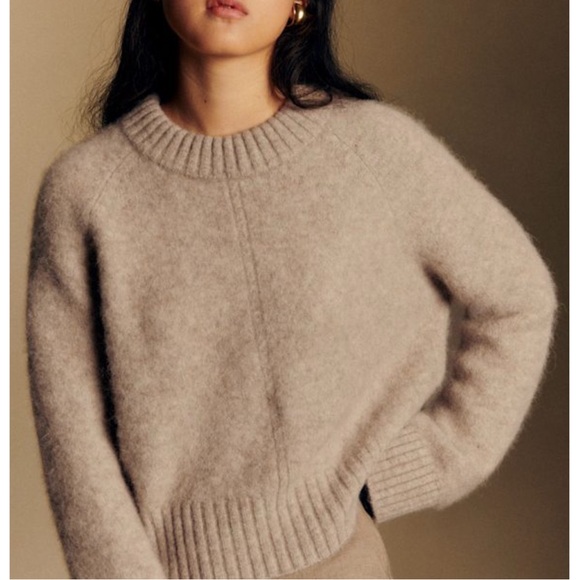 Sezane Sweaters - SEZANE Neutral Soft Cream Beige Alpaca Wool Sweater Pullover Sama Jumper